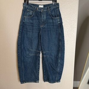 Free People We The Free Dark Blue barrel leg jeans Jeans